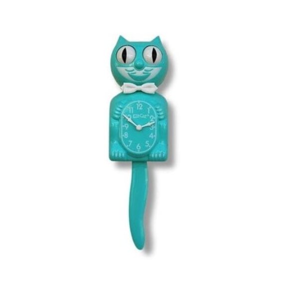 Vintage Retired Turquoise Kit Cat Klock clock - Picture 1 of 2